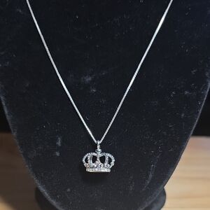 Juicy Couture Silver Crown Necklace